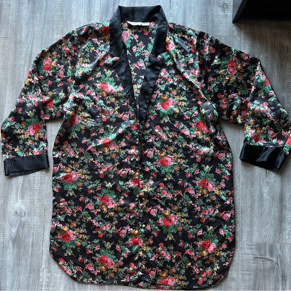 Vintage VS Floral Silk Robe
